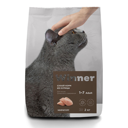 WINNER сухой корм для кошек домашнего содержания (курица) – интернет-магазин Ле’Муррр